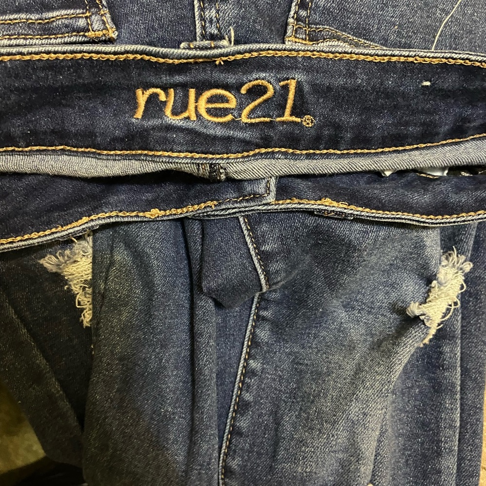 High Rise Distressed Blue Denim Jegging - Picture 8 of 9